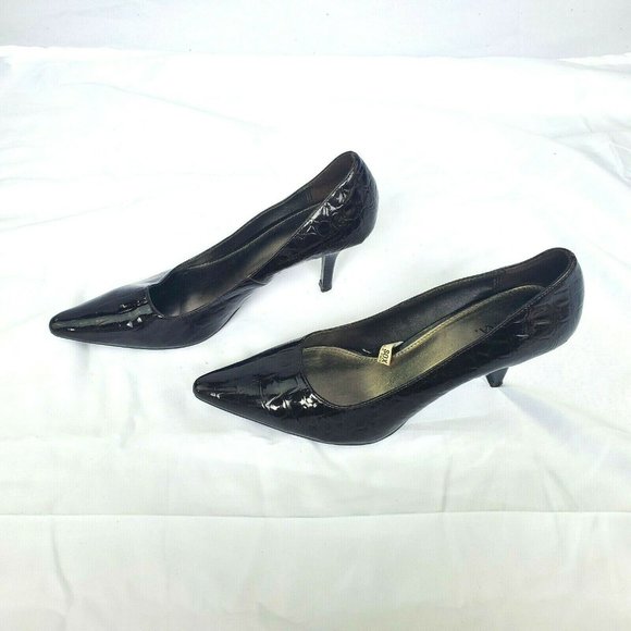 Merona Dark Brown Shoes Faux Crocodile Skin Sz 7.5 - Picture 4 of 8